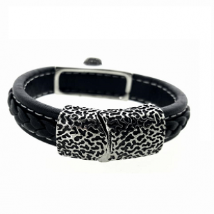 Armband-Leder-Boeddha-steel